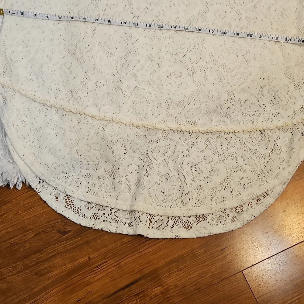 Free People Ivory Lace Knit Pullover Sweater Top, Bohemian Chic,‎ Relaxed